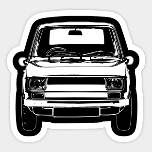 White Fiat 126p Maluch Sketch Art Sticker